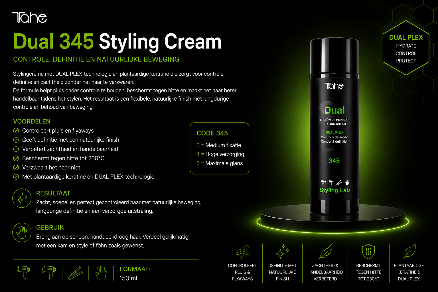 Tahe Styling Lab Dual 345 Styling Cream 150 ml - Afbeelding 2
