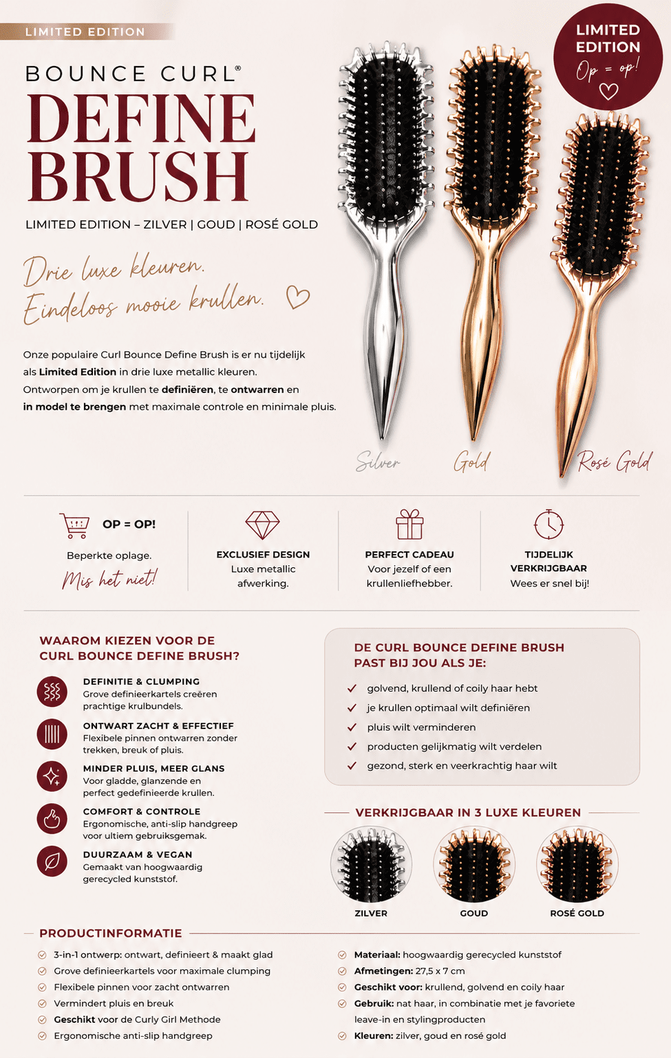 Curl Define Brush – SILVER Limited Edition - Afbeelding 3